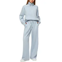 TIOZONEY - Conjunto Manga Larga Y Pantalon-Azul