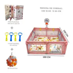 GENERICO - CORRAL INFANTIL 150CM x 180CM - PACK COMPLETO