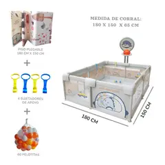 GENERICO - CORRAL INFANTIL 150CM x 180CM - PACK COMPLETO