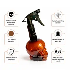 ATOM - Atomizador de Agua Forma de Calavera Marrón Spray Pulverizador Decorativo y Portátil