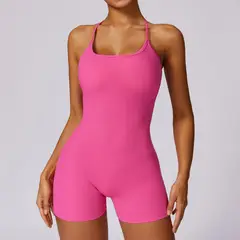TIOZONEY - Mono deportivo sin mangas para mujer-Rosa