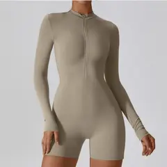 TIOZONEY - Mono deportivo para mujer-Beige