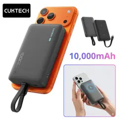 SEISA - Power Bank Magnético CUKTECH 10000mAh Cable incorporado WPB100L 7,5 W Carga inalámbrica
