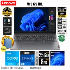 LENOVO - Laptop V15 G5 IRL Pantalla 15.6 FHD Intel Core i3-1315U RAM 8GB SSD 256GB -83GW005NLD