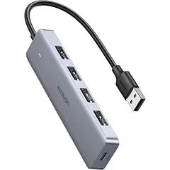 UGREEN - Hub USB 3.0 de 4 Puertos 5Gbps Con Alimentación Micro USB