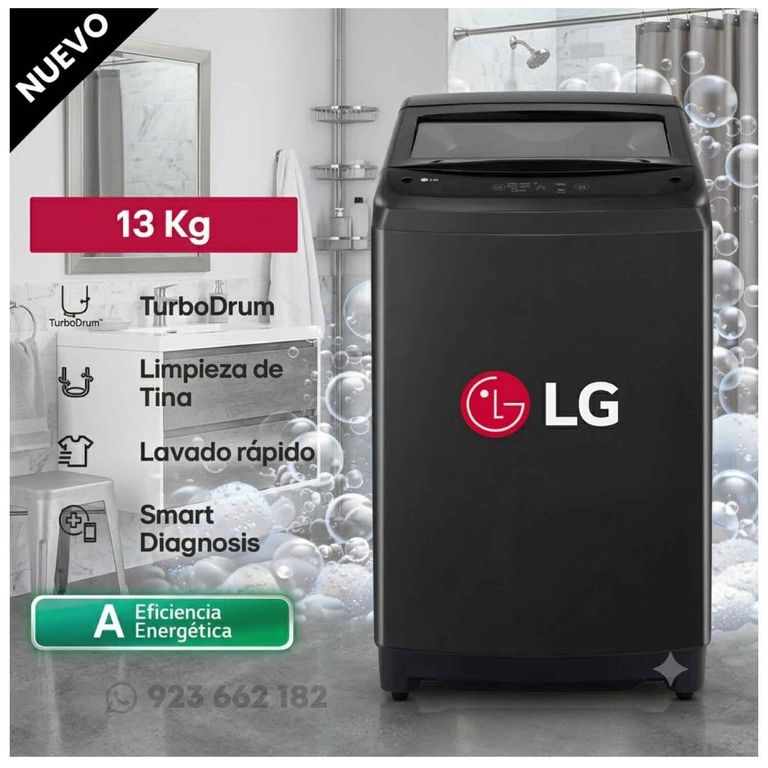 Lavadora Carga Superior 13Kg WT13OBVTB Onyx Negro - Modelo Nuevo