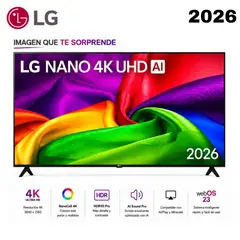 LG - Televisor 75” NANO 4K UHD AI Smart TV 75NU800BPSB 2026