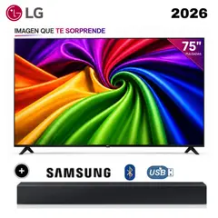 LG - Televisor 75” NANO 4K UHD AI Smart TV 75NU800BPSB 2026 + Soundbar