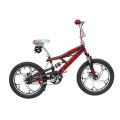 GENERICO - Bicicleta BMX Aro 20 con Doble Suspensión Negro con Rojo