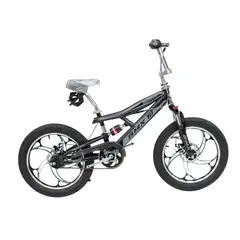 GENERICO - Bicicleta BMX Aro 20 con Doble Suspensión Negro con Gris