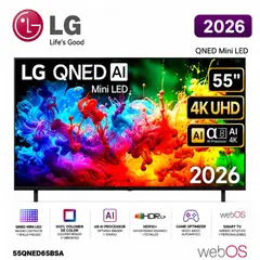 LG - Televisor 55QNED65BSA 55” 4K Ultra HD QNED Mini LED