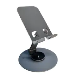 MOVISUN - Soporte Metálico para Celular SPT-01 Gris Antideslizante Rotación 360° Escritorio