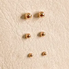GENERICO - Aretes bolitas puntitos - Bañado en oro 18 k - Gala Jewelry Peru