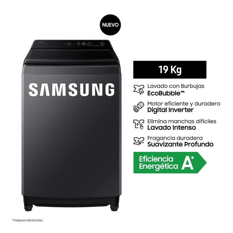 Lavadora 19KG EcoBubble WA40F19E7CPE Gris Oscuro