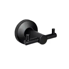 EXORIAM - Perchero Doble De Acero Inoxidable Negro Mate Elegante