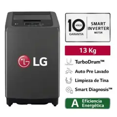 LG - Lavadora 13Kg Carga Superior WT13BVTB Negro