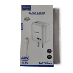 SUPER - Cargador Rápida 35W 6.5A con Cable Micro USB V8 Carga Inteligente Auto-ID Compatible Samsung Motorola Xiaomi Huawei LG