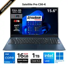 DYNABOOK - Laptop Dynabook(Toshiba) Satellite Pro C50-K 15.6" FHD IPS, Core i7 1355U, RAM 16GB, SSD 1TB, Win 11