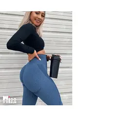 GENERICO - Leggings Deportivos Push Up Levanta Glúteos AZUL