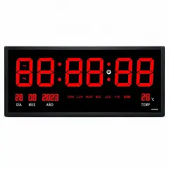 GENERICO - Reloj Digital LED de Pared Grande 60x26 cm con Fecha, Temperatura y Formato 12-24 Horas
