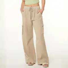 ROSUE - Buzo Pantalón con Bolsillos de Franela Mujer
