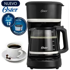 OSTER - Cafetera BVSTDCP121B de 12 Tazas Programable con Filtro – Negro