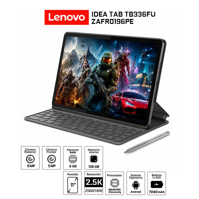 Tablet Idea Tab 11 128GB 8GB RAM Luna Grey + Teclado con Sop
