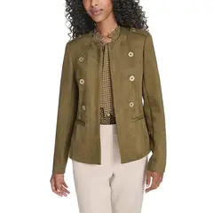 TOMMY HILFIGER - Chaqueta tipo gamuza con cuello band TH