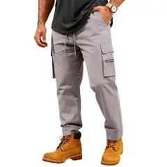 TIOZONEY - Pantalón Hombre - Gris