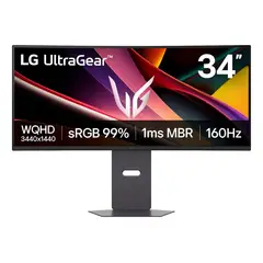 LG - Monitor 34 UltraGear G6 34G600A-B Curvo WQHD VA 2K 160Hz 1ms