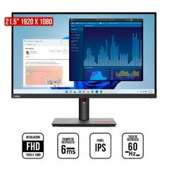 LENOVO - Monitor ThinkVision T22i-30, 22 WLED FHD IPS, 60Hz, 6ms, Pivote