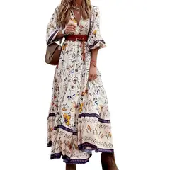TIOZONEY - Vestido estampado de mujer