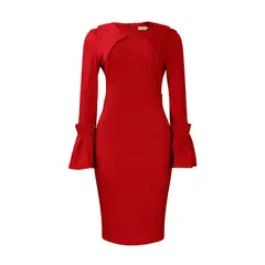 TIOZONEY - Vestido con falda lápiz a la cadera