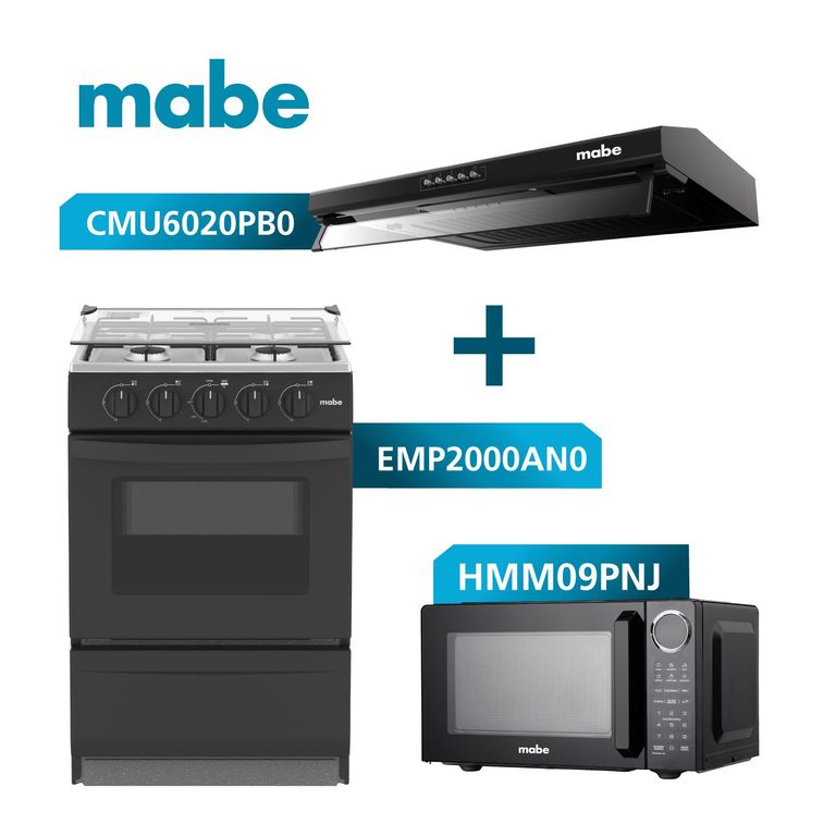 Combo Campana 60cm +Cocina a Gas 51cm +Microondas 25 L