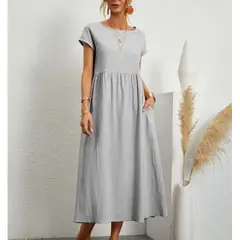 TIOZONEY - Vestido Largo Algodón Mujer