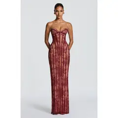 TIOZONEY - Vestido de fiesta Mujer - Rojo