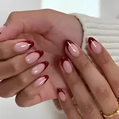 GENERICO - Uñas Press On - Francesas Rojas- Set de 26 piezas