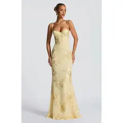 TIOZONEY - Vestido de fiesta Mujer - Amarillos