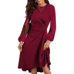 TIOZONEY - Vestido de cóctel con mangas de media caña
