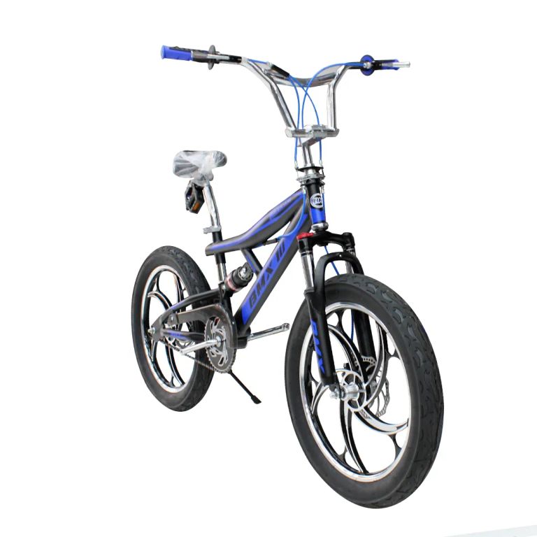 Bicicleta BMX Aro 20 con Doble Suspensión Negro con Azul