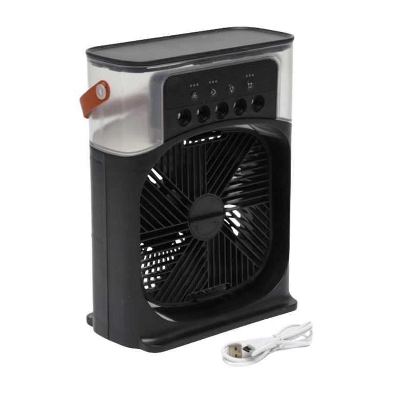 Ventilador Humificador 3 en 1 Led Negro