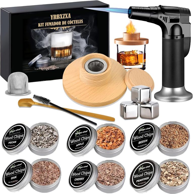 Kit de Ahumador de Whisky y Coctelería, Ahumador de Cocteles con Antorchasin Butano