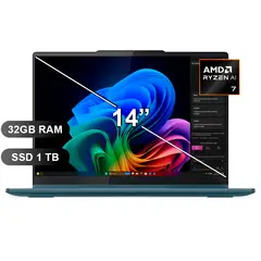 LENOVO - Laptop YOGA 7 2-en-1 14AKP10 RYZEN7 350, 32GB, 1TB SSD, SIN WINDOWS, 14" táctil (83JR006YLM)