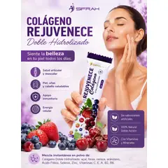 SIFRAH SHOP - COLAGENO REJUVENECE PREMIUM CON BIOPEPTIDOS ACTIVOS - DOBLEMENTE HIDROLIZADO - 30 SACHET