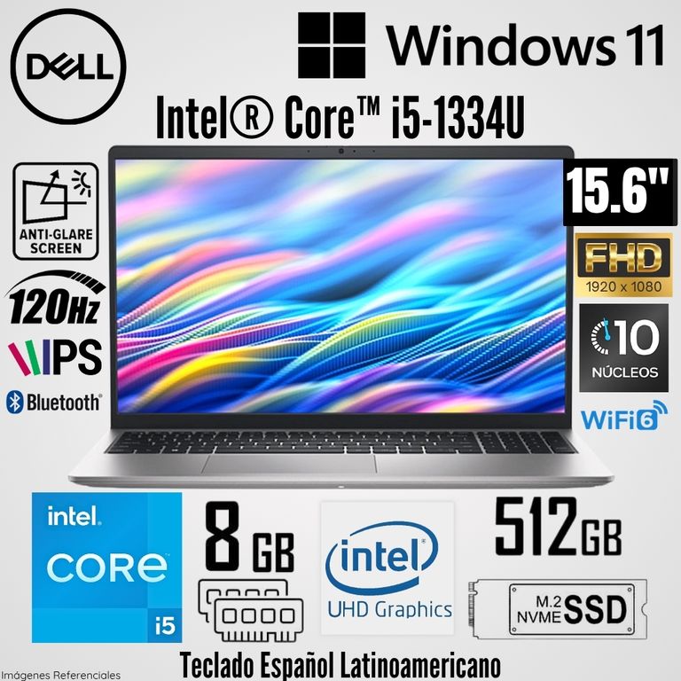 Laptop DC15250 Intel Core i5-1334U 8GB RAM 512GB SSD 15.6" FHD 120 Hz - KD9XK