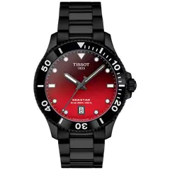 Tissot - Reloj para Hombre Seastar 1000 Quartz 40mm Negro y Rojo