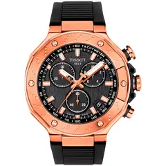 Tissot - Reloj para Hombre T-Race Chronograph Negro y Oro Rosa