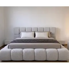 GENERICO - Cama Nube Box Tarima Plata 2 Plazas con Cabecera