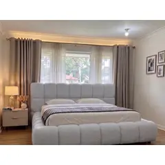 GENERICO - Cama Nube Box Tarima Plata Queen con Cabecera