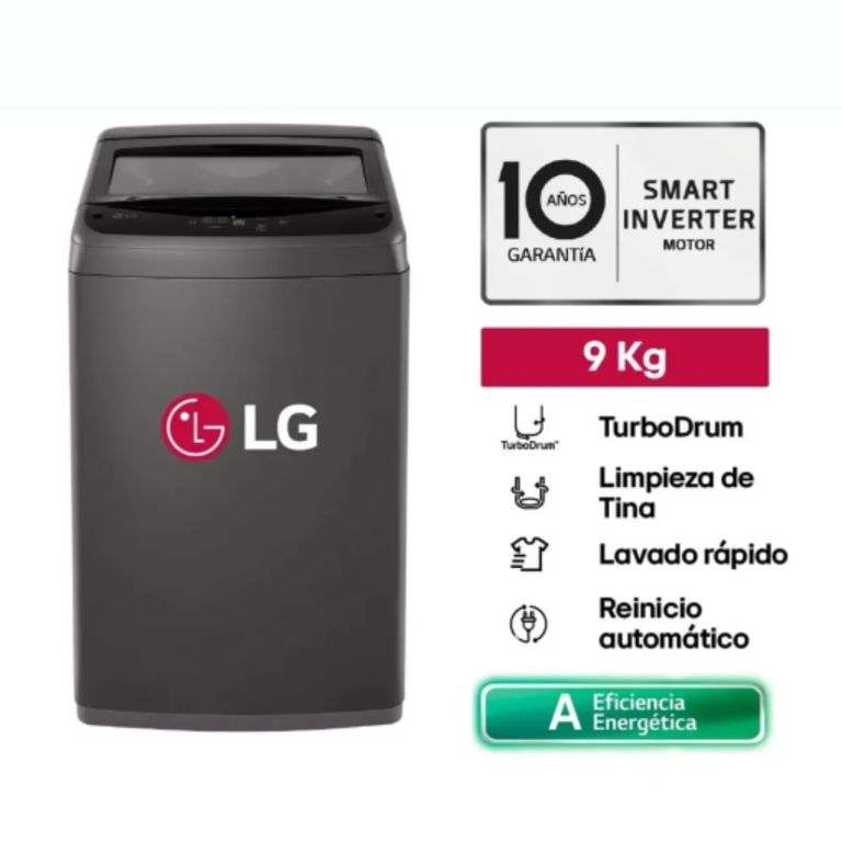 Lavadora Carga Superior 9kg Smart Inverter WT9BVTB Negro
